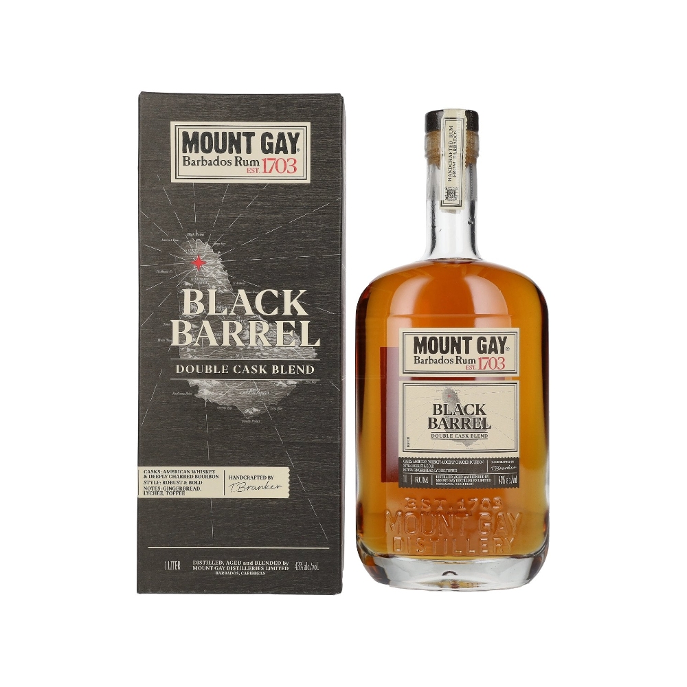 R761_WH_1000x1000px Mount Gay 1703 BLACK BARREL Barbados Rum 43% Vol. 1l In Giftbox - Image 1